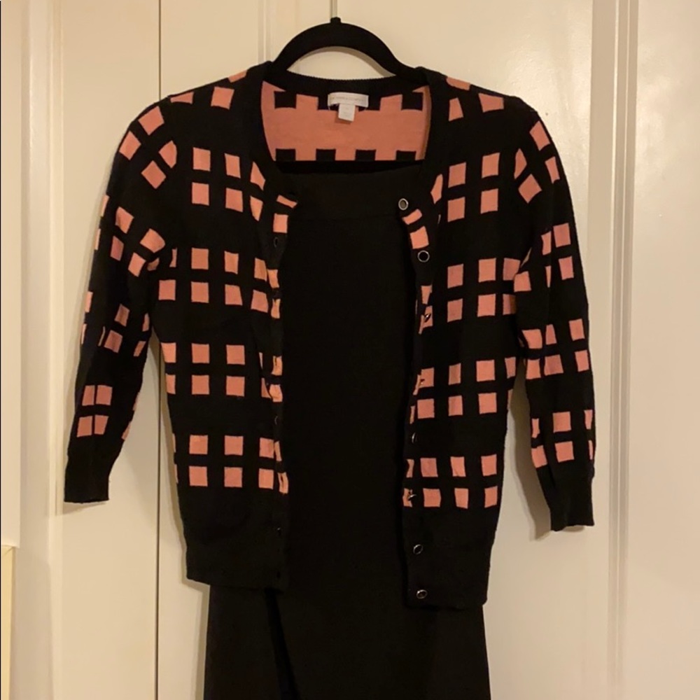 NYC Pink and Black Checkered Cardigan